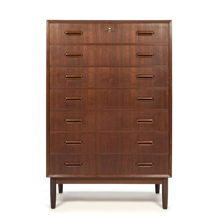 Vintage teakhouten Deense ladekast met 7 lades