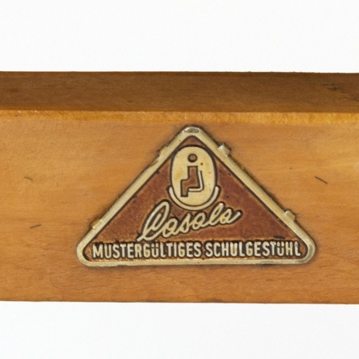 Vintage houten Casala kinder schoolstoel