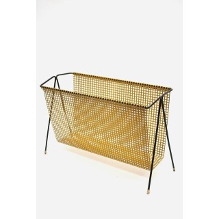 Metalen magazine rek geel/ zwart - Retro Studio