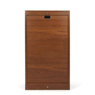 Deense vintage archiefkast met roldeur