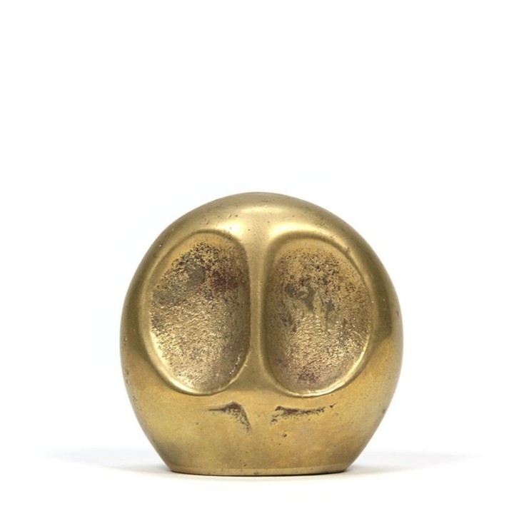 Klein vintage messing uil figuur