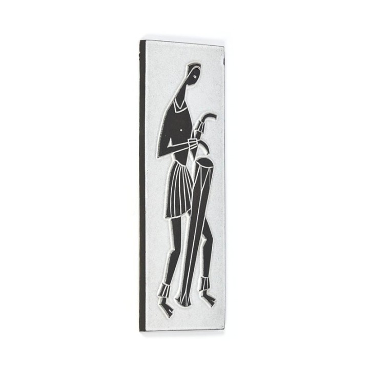 Vintage wandtegel van aardewerk