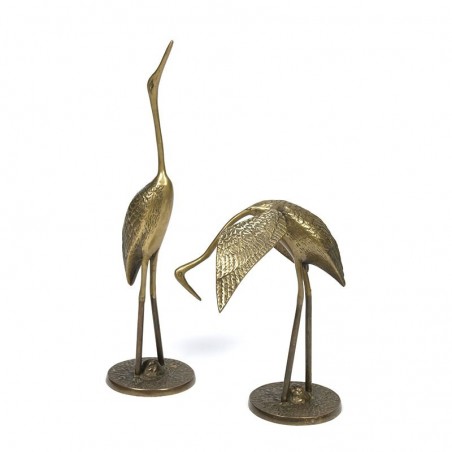 Vintage set of 2 brass cranes