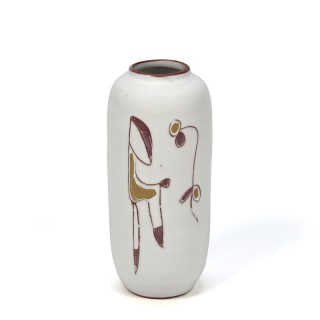 Vintage klein vaasje met afbeelding