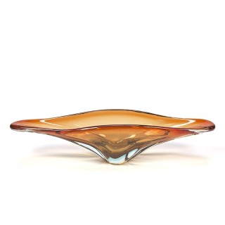 Glazen vintage schaal Sommerso techniek