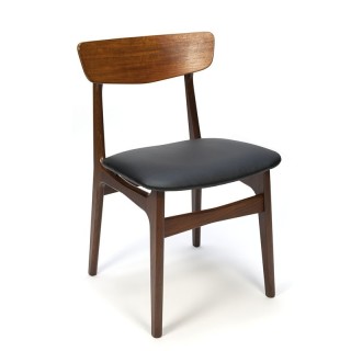 Danish vintage teak chair with brass detail