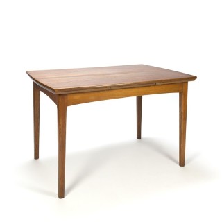 Vintage uitschuifbare eettafel in teak