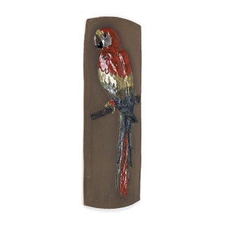 Vintage earthenware wall tile Parrot