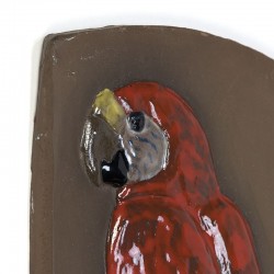 Vintage earthenware wall tile Parrot