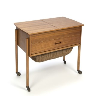 Vintage Danish sewing kit side table