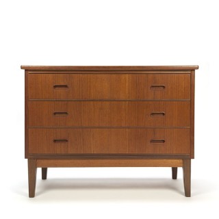 Vintage Deense ladekast met 3 lades in teakhout