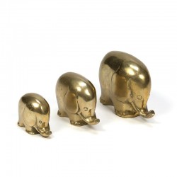 Brass vintage set of 3 elephants