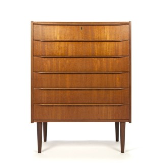 Vintage Danish dresser with 6 drawers