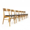 Deense vintage set van 6 eiken Farstrup stoelen