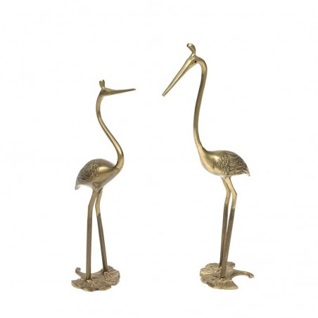 Brass set of 2 vintage cranes