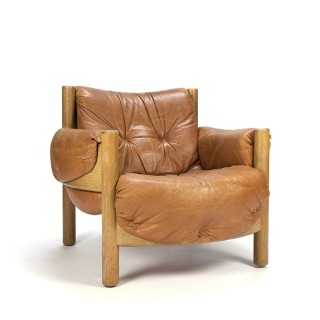 Vintage cognac leather armchair
