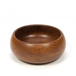 Round vintage Danish teak bowl