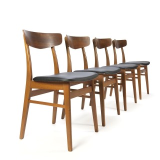 Vintage set van 4 Farstrup stoelen in teak