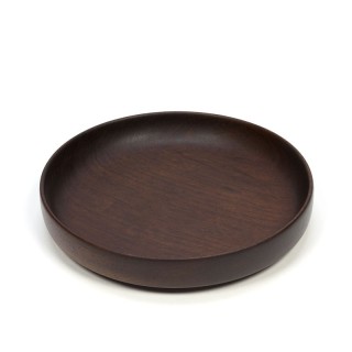 Dark vintage teak low bowl