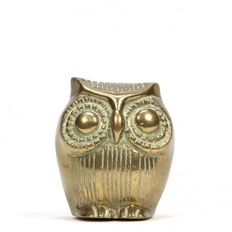 Vintage miniature brass owl