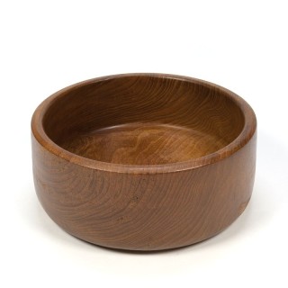 Ronde grote vintage teakhouten schaal