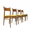 Danish vintage set of 4 teak dining table chairs