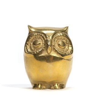 Brass vintage small owl