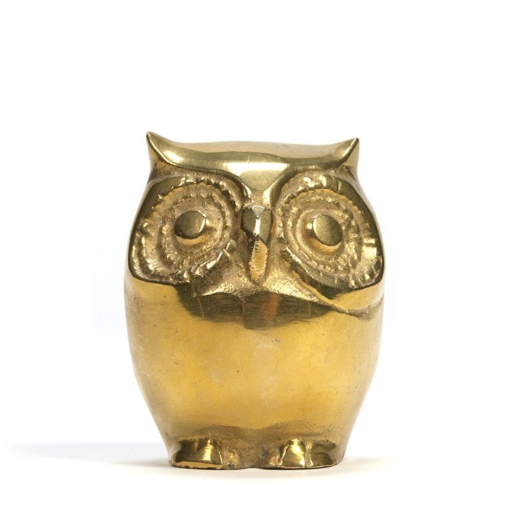 Brass vintage small owl