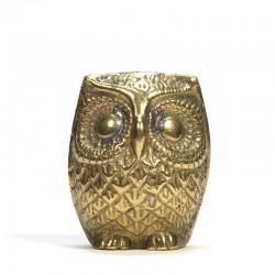 Vintage brass sculpture of an owl