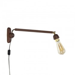 Deense teakhouten vintage wandlamp