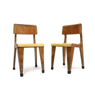 Set of 2 wooden childeren's chairs - Retro Studio