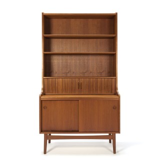 Deense vintage teakhouten boekenkast/ secretaire