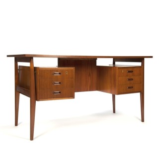 Deense teakhouten vintage bureau zestiger jaren