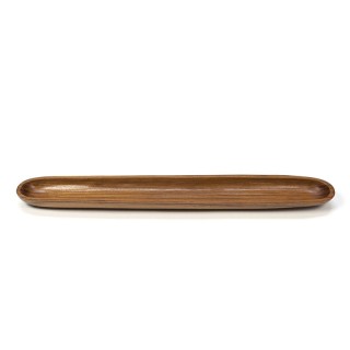 Elongated teak vintage bowl