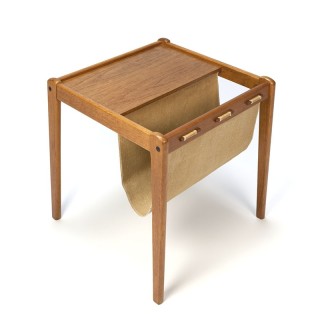 Danish vintage side table/ newspaper rack