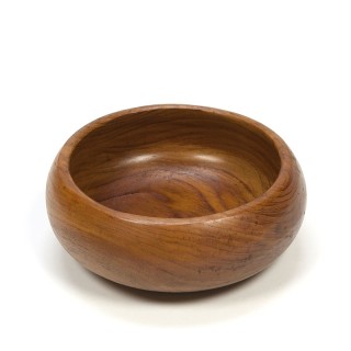 Round vintage bowl of teak