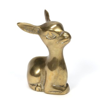 Brass vintage lying deer