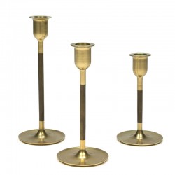 Vintage set of 3 brass candle holders