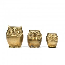 Vintage owls brass set of 3