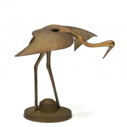 Groot model vintage kraanvogel in messing