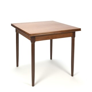 Vintage klein model uitschuifbare teakhouten eettafel