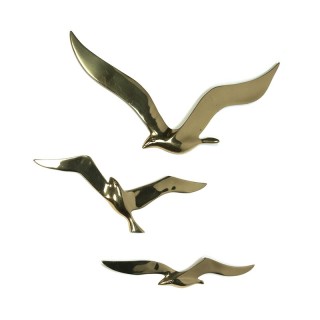 Vintage messing set van 3 vogels