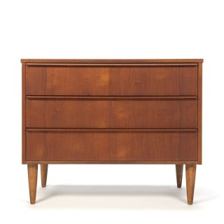 Deense vintage ladekast met 3 lades in teak