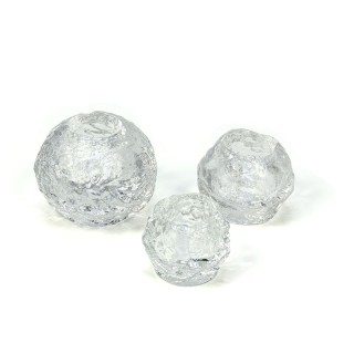 Set of 3 vintage Kosta Boda snowball tealight holders