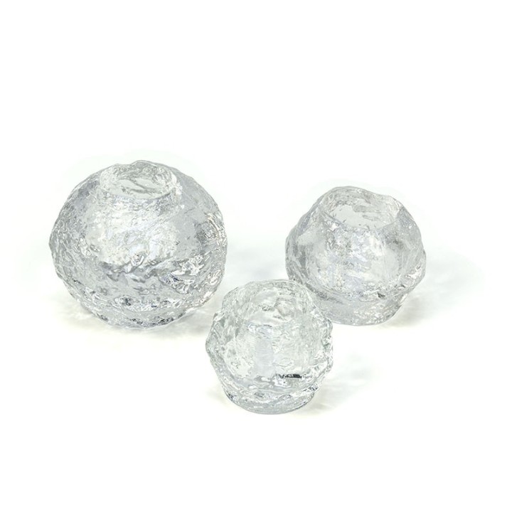Set van 3 vintage Kosta Boda sneeuwbal theelicht houders