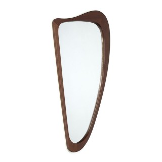Organically curved vintage Danish mirror