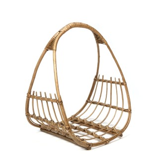 Fifties vintage wicker magazine rack