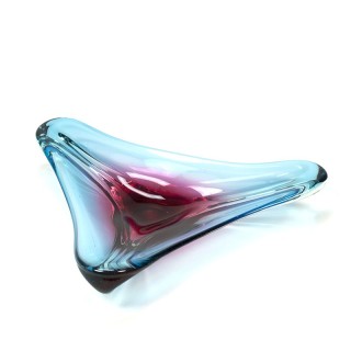 Vintage glass bowl with Sommerso technique