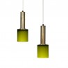 Danish set of vintage hanging lamps with green glass