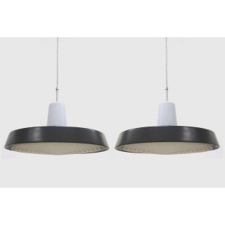 Set of 2 industrial hanging lamps - Retro Studio